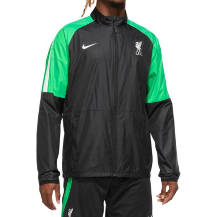 Nike Liverpool Fc Repel Academy Awf Color Block Logo Print Long Sleeve Retro Sports Jacket Men Jackets Black DV4716-010