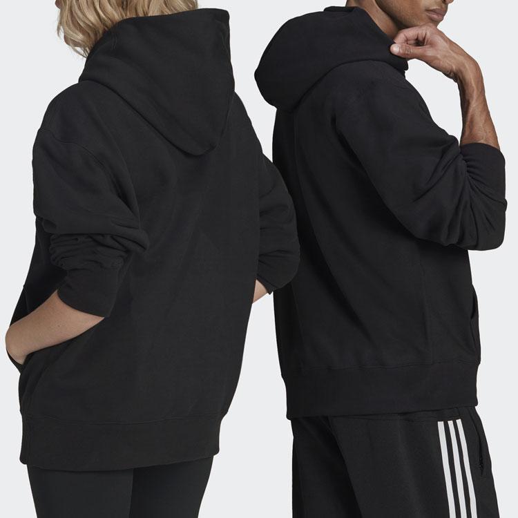Adidas Originals Embroidered Trefoil Solid Color Hoodie Unisex Hoodie Black HF6373