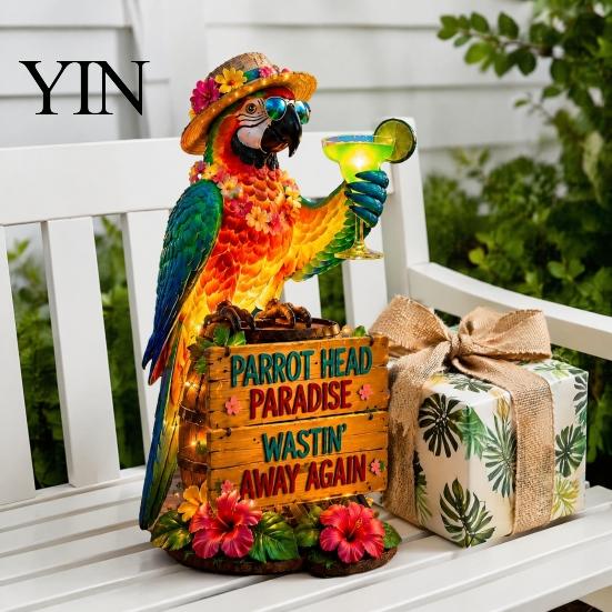Outdoor Bird Light Solar-Powered Parrot Garden Light, Waterproof Stake Lamp with Auto On/Off, Decorative for Patio Pathway