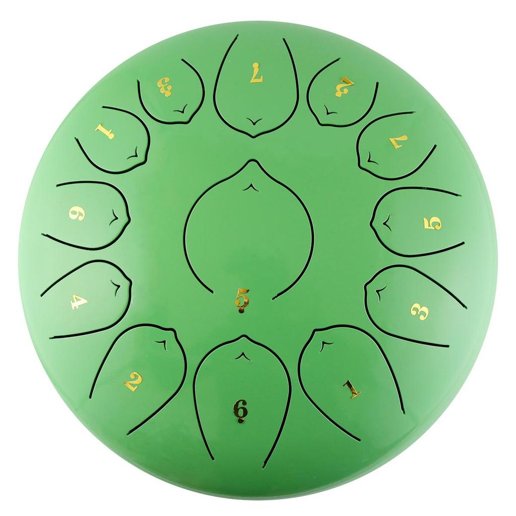 Steel Tongue Drum: 12" with 13 Sanskrit Sounds, Dust-Free, Stress-Free Design, Available In Empty Drum Color.