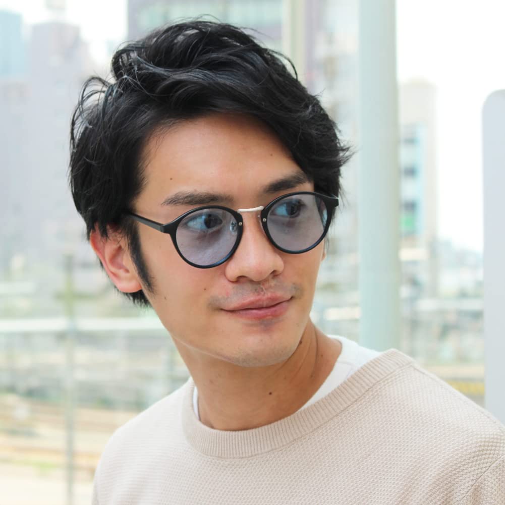 Polarized Sunglasses for Men and Blue Light Made in Light Suitable for UV Lenses Blue [Eight Tokyo] Women, Blocking, Japan, Wellington/Boston Style,