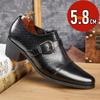 Fashion Luxury Mens Business Leather Shoes Fashion Vintage High Heel Heightening Oxfords Pointed Toe Black Brown Brogues Dress Shoes
