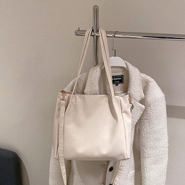 Large Capacity Women Top-Handle Bags High Quality Solid Color Leather Shoulder Shopper Bags For Womendesigner Sac A Main