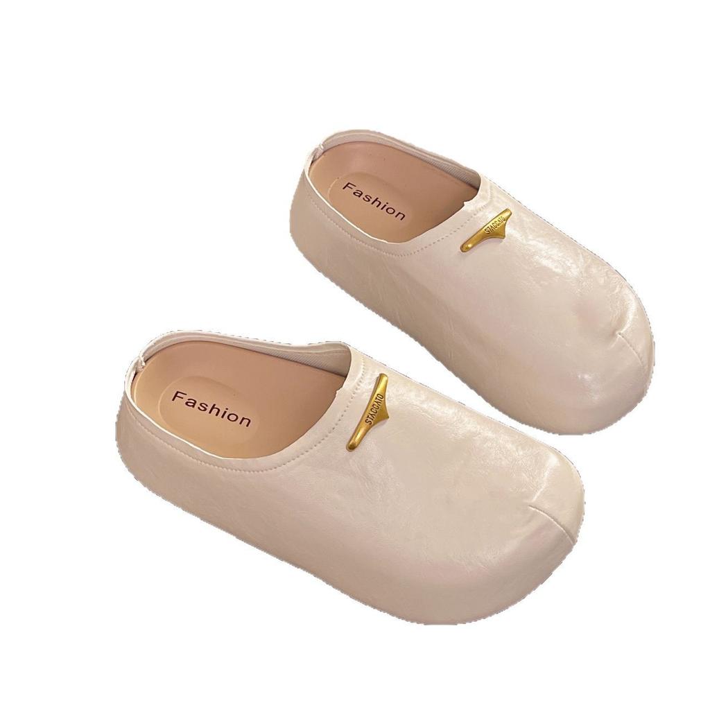 Маленькая корейская версия толстой подошвы серебристых полутапочек-мешка для женщин весна-лето 2025 года, новая верхняя одежда знаменитостей из Интернета, обувь Muller