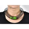 Necklace Ciambella Grande - Mesh and Apple Green Polymer