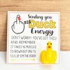 Middle Finger Duck Funny Duck Lucky Charm Gift with Encouraging Card Sending You Big Duck Energy Ornament Inspirational Gift for Friends Family