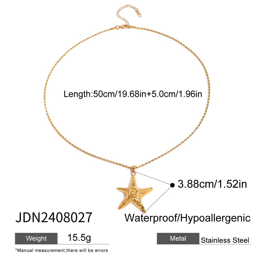 2025mother's Day Gifts Fashion Summer Jewelry Sets Dainty Stainless Steel Trendy Ocean Charms Starfish Shell Necklaces for Women