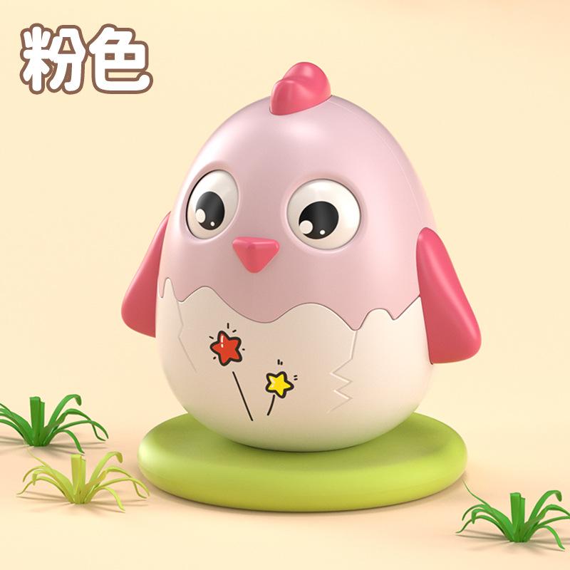 Cartoon Tumbler Baby Toy, Baby Bell Cute Chicken Rattle Tumbler Soothing Toy 1 Year Old