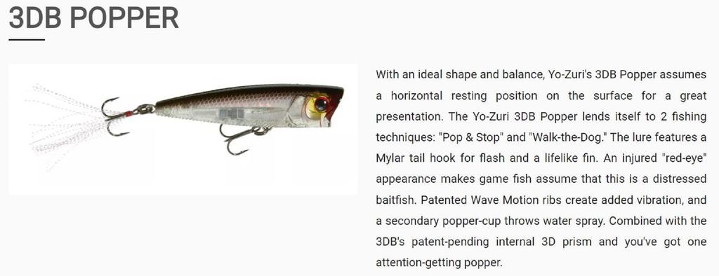 Yo Zuri Плавающая приманка Duel 3DB Popper 75 мм R1101-BG (7894)
