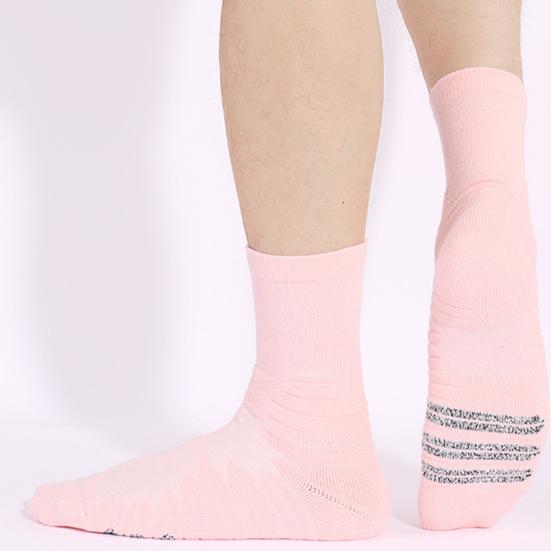 Athletic Crew Socks Stretchy Cushioned Sports Socks Breathable Compression Socks with Non-Slip Soles for Running Basketball Workouts