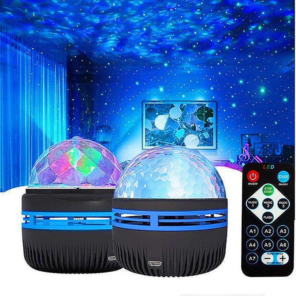 USB светодиодные ночники Galaxy Starry Sky Projector Aurora Lamp DC 5V RGB цветной пульт дистанционного управления вращающееся освещение для домашнего декора