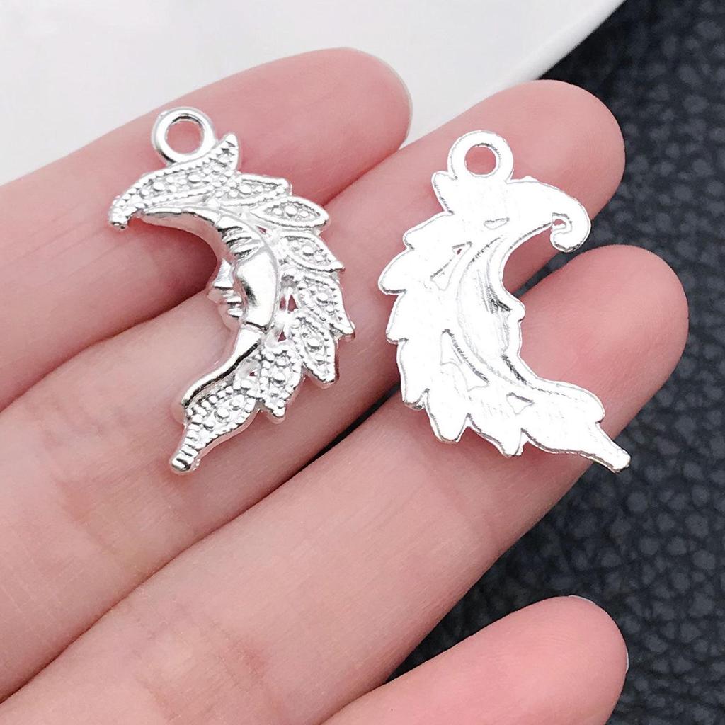 Старинная серебряная подвеска в виде звезды, луны, солнечного шара — аксессуар для самостоятельного изготовления украшений