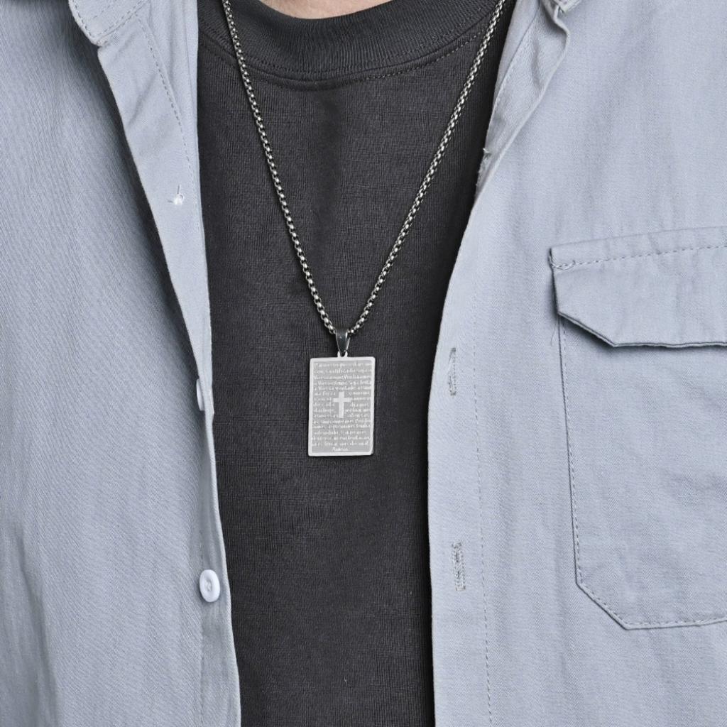 Европа и Соединенные Штаты горячая молитва титановая сталь ожерелье простая личность мужчины и женщины пары нержавеющая сталь кулон