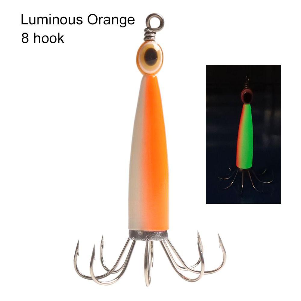 Luminous Jigs Angling Squid Hook with fish eyes Octopus Bait Fishing Tackle Wood Shrimp Lures