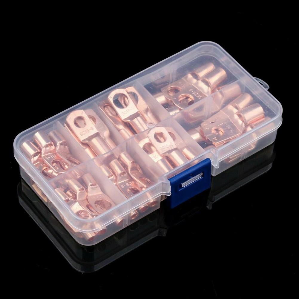 60 шт. медных трубчатых клемм для аккумуляторных сварочных кабелей, комплект обжимных наконечников