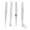 4pcs Sewing Machine Tweezers Flexible Stainless Steel Tip Elbow Wide Tip Cross Clip Long Tweezers