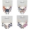 3 Pairs Fun and Cute Enamel Alloy Hanging Tail Cat Dangle Earrings Colored Cat Ear Jewelry Set Lovely Gift for Women Girls