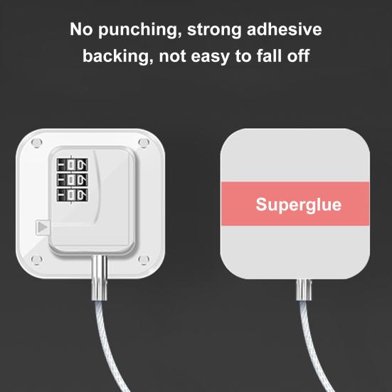 2 шт., цифровые замки без ключа со стальным тросом, самоклеящиеся, с защитой от детей, дверные замки для морозильной камеры, ящика, шкафа, мебельные замки