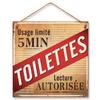 [R4342] - Metal Plaque 'Toilets' (Limited Use 5 Min - Reading Allowed) - 20x20cm