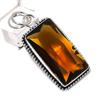 Natural Honey Topaz Gemstone Handmade 925 Sterling Silver Pendant 2.01" R5y01