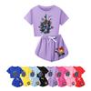 Kids Summer Sport T-Shirt And Shorts 2 Piece Outfit Tracksuit Set Short Sleeve Print Crop Tops With Clothing Set