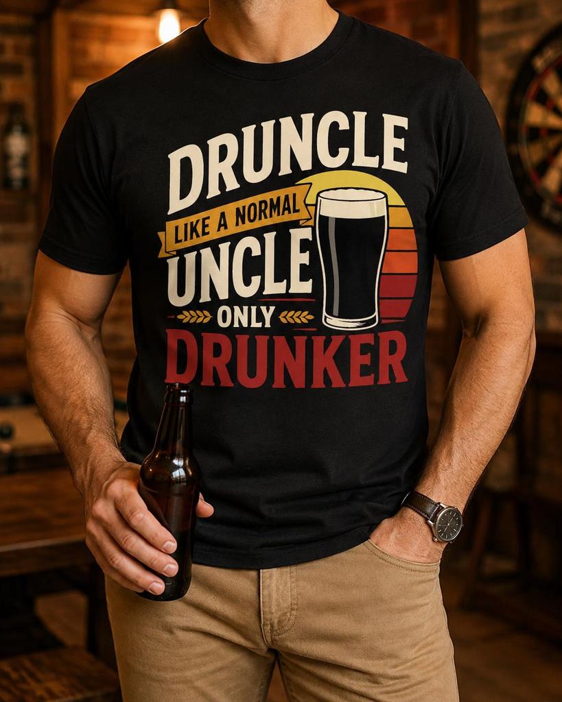 Druncle Shirt, Funny Uncle Definition Tee, Retro Beer Drinking Gift, Family Reunion Top, Birthday Present for Him, Brewery Lover Party Humor
