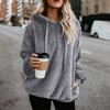 Winter Solid Thick Warm Long Color Women Hoodies Sleeve Zipper Hooded Sweatshirt