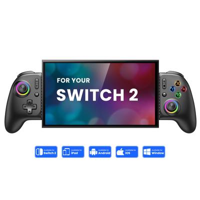 200-мм выдвижной контроллер для планшета для Switch и с RGB-макросом, ручной контроллер-грип с гироскопом, быстрой зарядкой и аккумулятором  1000 мАч 2, Switch, OLED, iOS,