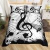 Black White Music Guitar Instrument Piano 3D Print Bedding Set Cozy Duvet Cover King Queen Twin Size Birthday Gift Bedroom Decor