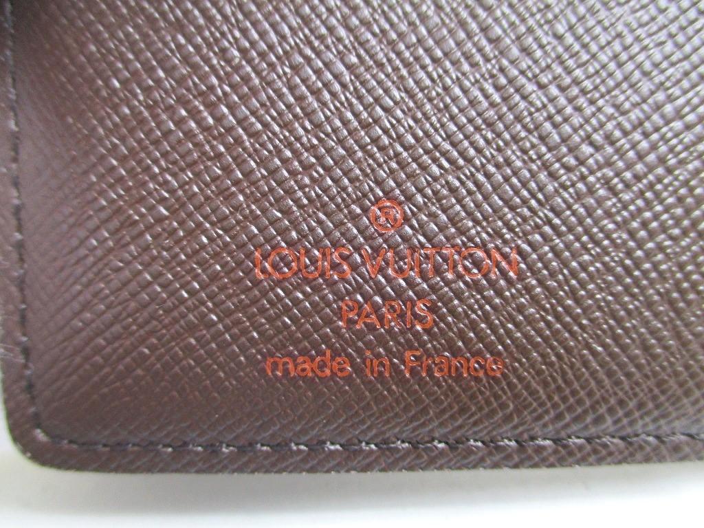 Authentic LOUIS VUITTON Damier Brown Leather Bifold Wallet Viennois #a460 Seller refurbished