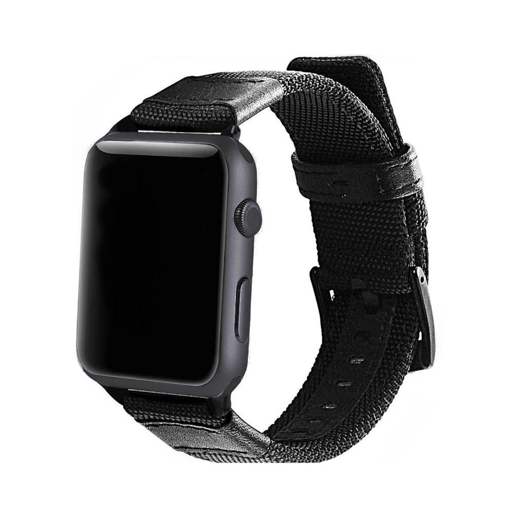 Нейлоновый + кожаный ремешок для Apple Watch Series 6 5 4 3 se iWatch ремешок 38 мм 42 мм браслет Apple Watch Serie 3 4 se 6 40 мм 44 мм ремешок