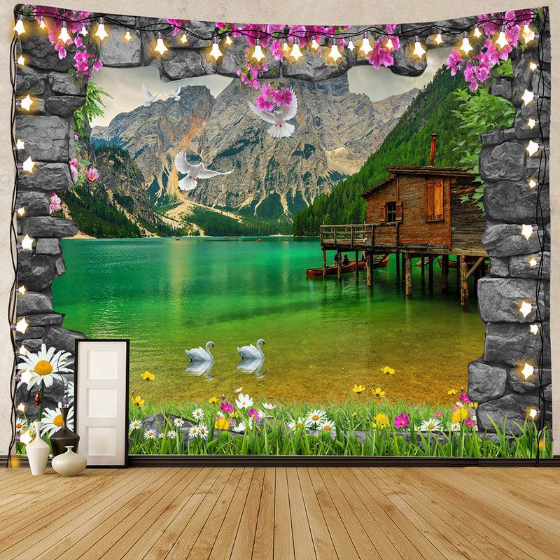 Гобелен в европейском стиле, подвесная ткань, настенное украшение, тканевый фон, тканевое покрытие для спальни, гостиной