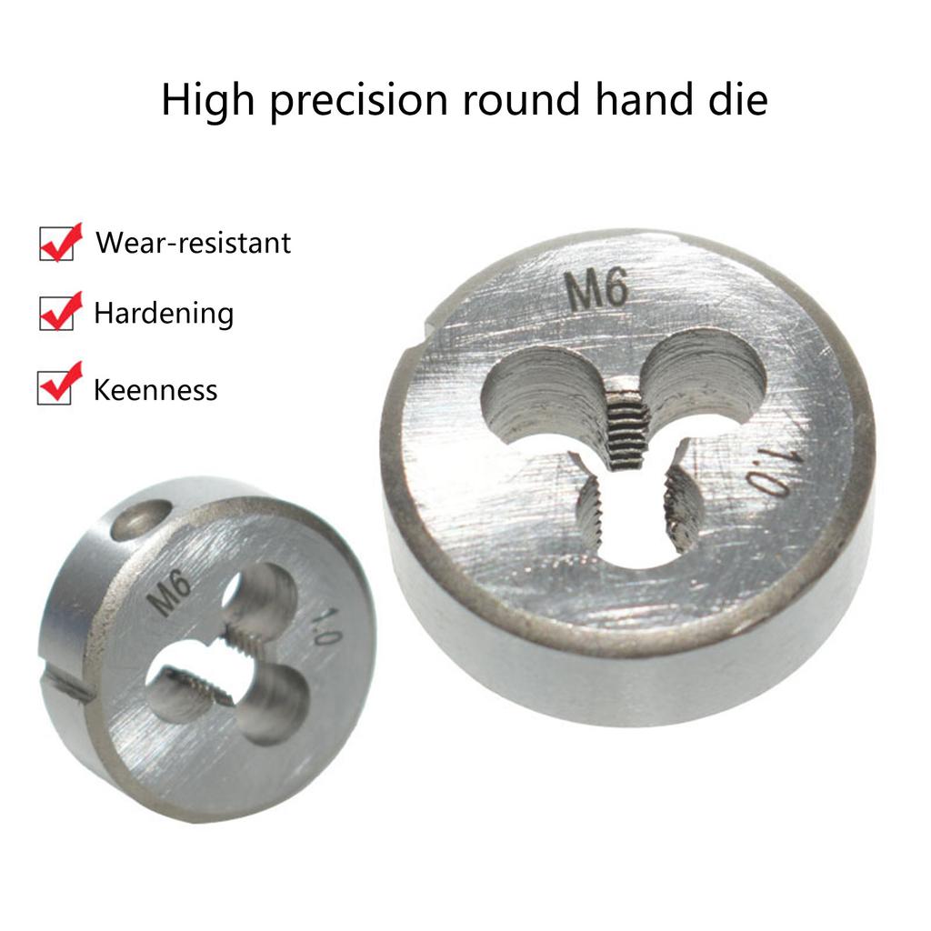 9 шт., полный набор плашек из легированной стали высокой твердости с метрической левой резьбой для инструмента для механического обслуживания металлоконструкций