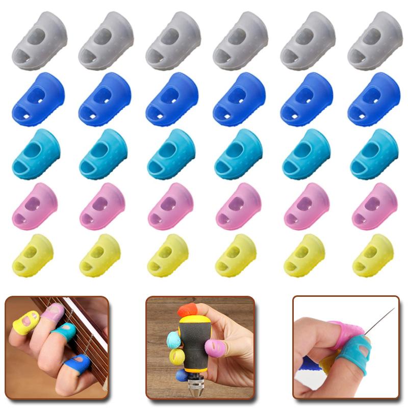 5/10Pcs Silicone Finger Sleeve Slip Anti-scalding Needle Flip Book Money Playing Piano Thimble Tip Hollowed Out Breathable