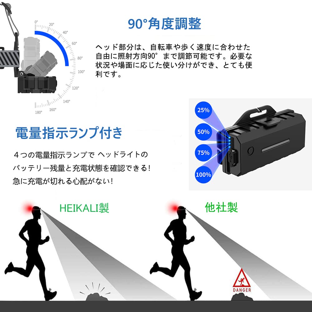 Светодиодный дисплей высокой емкости с 8 перезаряжаемыми батареями, подключаемый к системе предотвращения ночных отключений электроэнергии [Heikali Advanced] Фара, яркость, режимы, Type-C