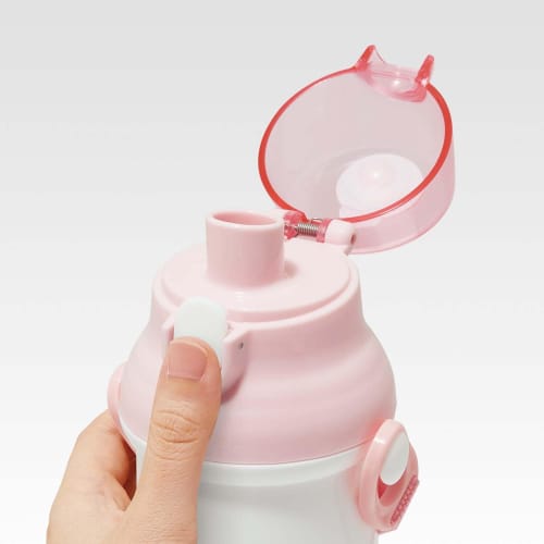 Skater Children's Water Bottle, 480ml, Direct Drinking, Plastic, One-Touch Operation, Dishwasher Safe, Made In Japan, Kobito Zukan (Peach Butt) Design