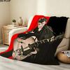 1PC Johnny Hallyday Patterned Flannel Blanket Suitable For All Seasons For Home Decor Warmth And Comfort Gifts Holiday Present