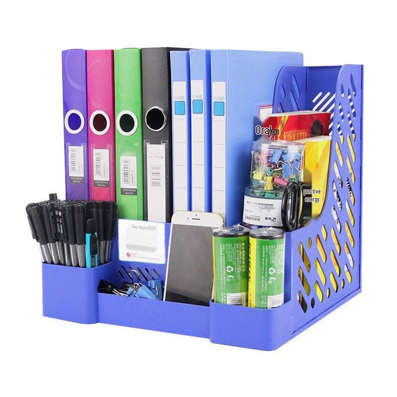 Four-Tier Plastic File Holder & Desktop Storage Organizer.