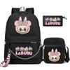 3Pcs/set Cute Printed Backpack Shoulder Bag Pencil Bag Children Girl Mokoko Schoolbag Student Kawaii Bookbag Travel Bag