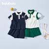 Balabala Boys' Summer Short Sleeve Two-Piece Set