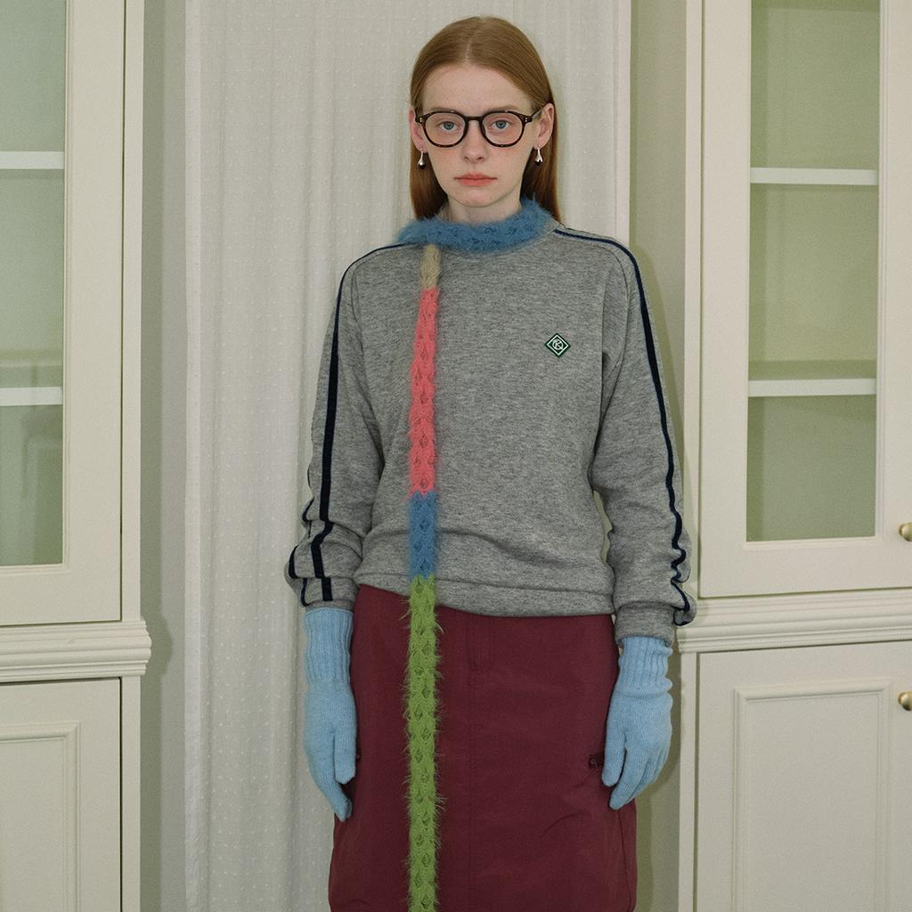 Colorful Stitching Hollow Decorative Striped Narrow Scarf for Women In Autumn and Winter Style with Soft Scarf