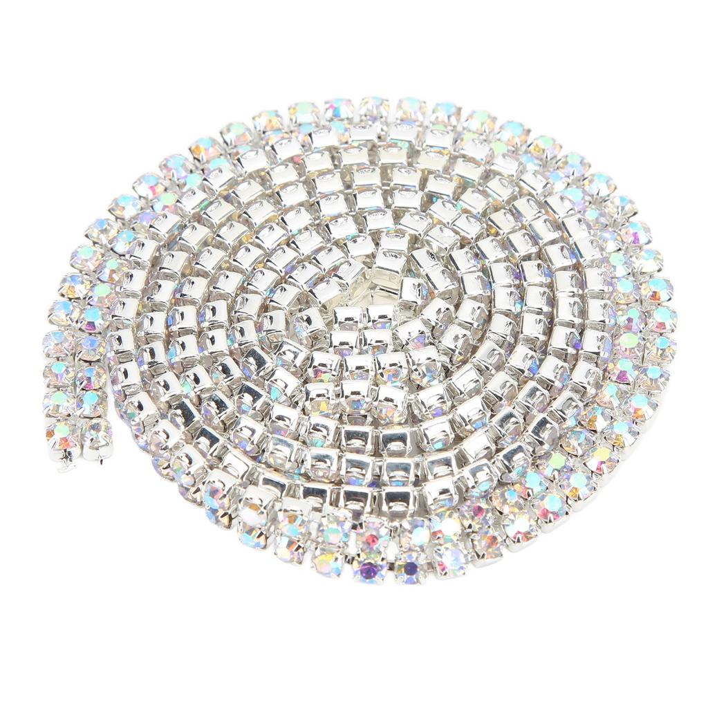1 Yard 2 Rows Close Rhinestone Chain High Gloss 90cm Length AB Rhinestone Chain for DIY Jewelry