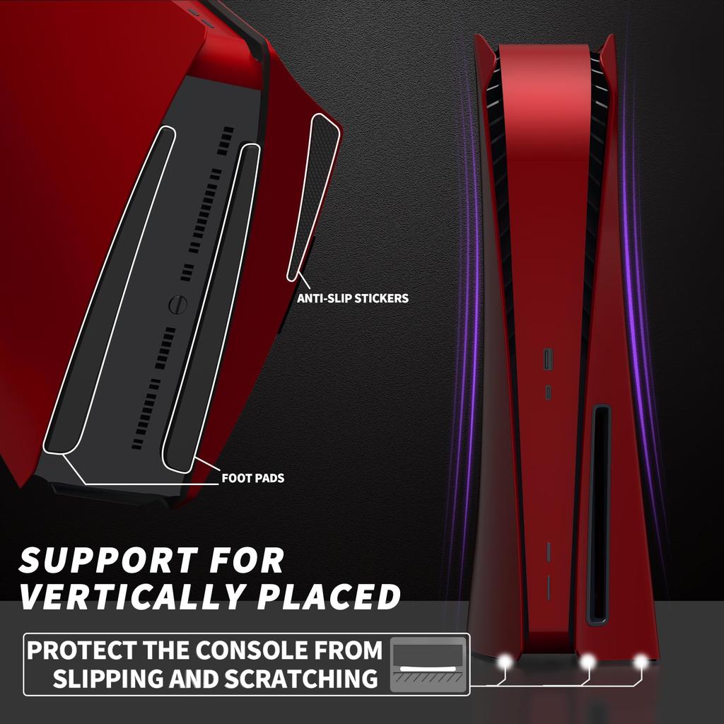 EXtremeRate eXcover Сменный корпус для PS5 версии с дисководом включает сменную верхнюю и нижнюю части, сменную лицевую панель и заднюю крышку для