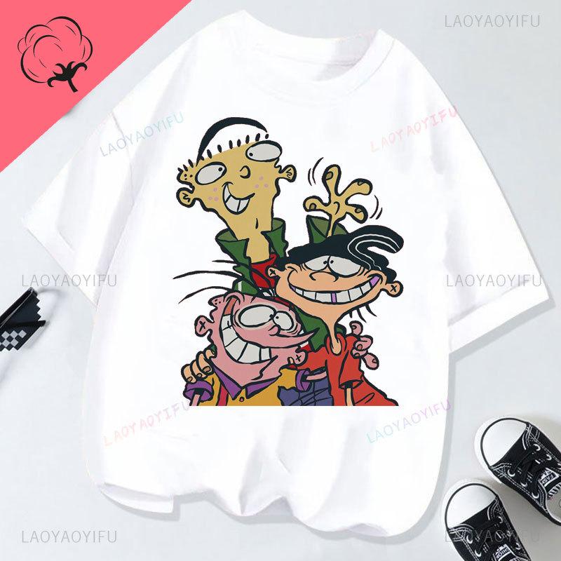 Футболка Ed Edd Eddy Телешоу Новинка Мультяшная Kawaii Милая Повседневная Смешная С Комическим Принтом Одежда Y2k Графические Футболки Хлопок Унисекс Топ