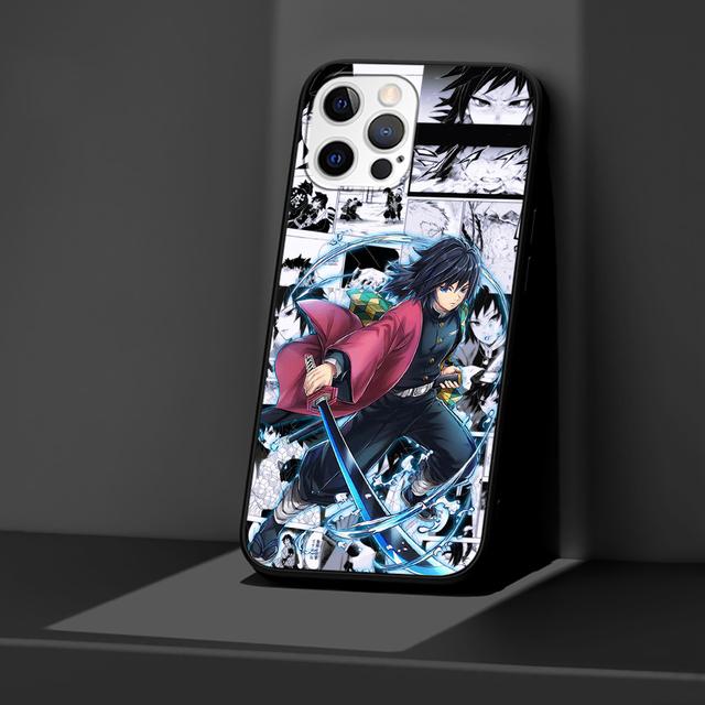 Case For Apple Iphone 11 13 12 Mini 14 Pro Max Xr 7 8 +Se 2020 Xs 6 6s Plus 5 5s Black Silicone Phone Cover Anime Giyuu Tomioka