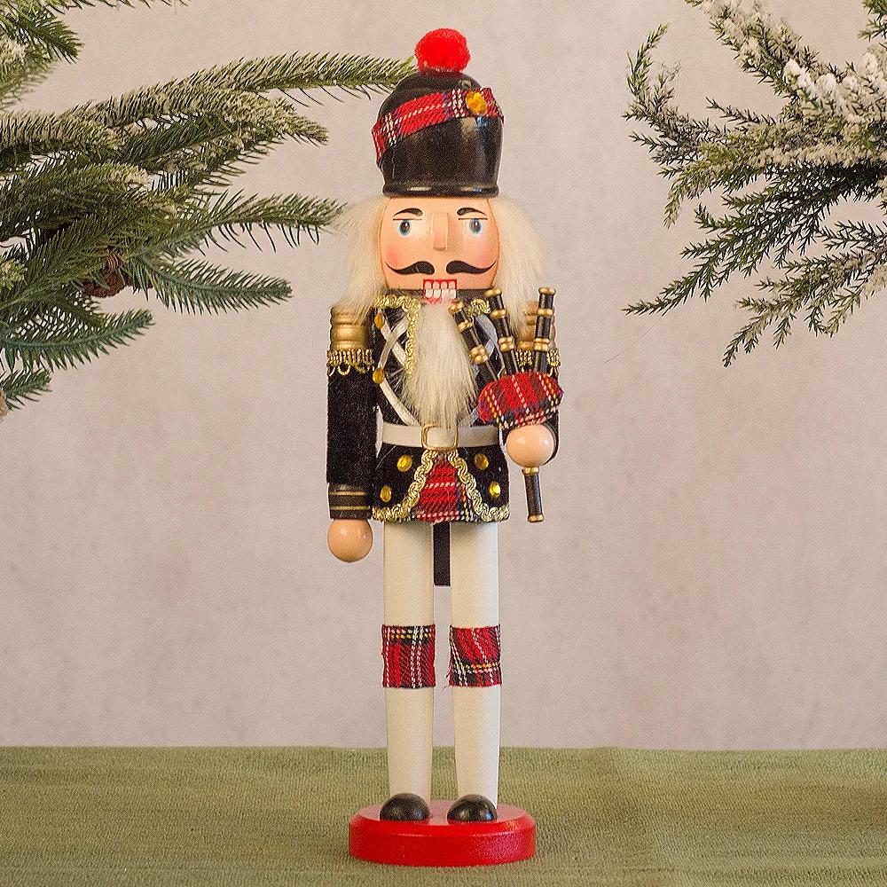 High Quality 30cm Wooden Christmas Nutcracker Soldier Ornament, Durable Holiday Decoration, Christmas Tree Display Supplies