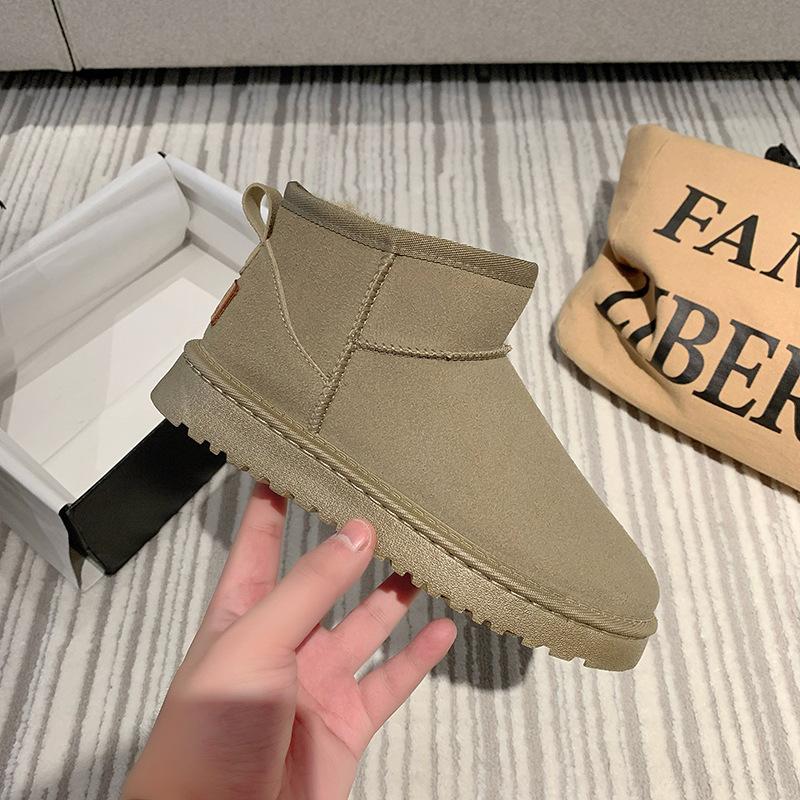 Зимние женские ботинки для снега с плюшевым утеплителем и толстой хлопковой подошвой