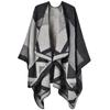 Thickened Split Shawl Fringed Scarf Women'S Knitted Cape Plaid Travel