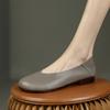 New Women's Flat Shoes Round Toe Genuine Leather Soft Sole Comfort Mid Aged Elderly Mother Shoes Casual Slip-on Loafers