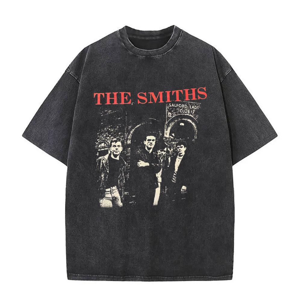 Rock Band The Smiths Более громкая Винтажная стираная футболка Альтернативная s Инди Морисси Футболка The Queen Is Dead Футболки Унисекс